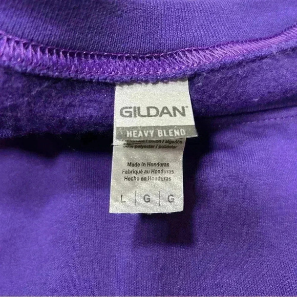 PEEKING CAT WOMEN'S MEOW WORD ART PURPLE CREWNECK SWEATSHIRT SIZE LARGE - Picture 4 of 7